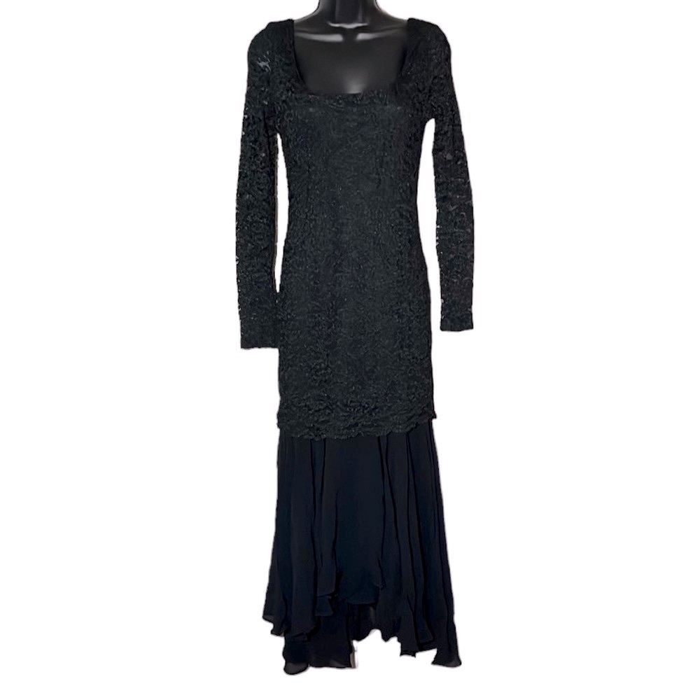 Laundry by Shelli Segal Size 10 Designer Black Lace Dress